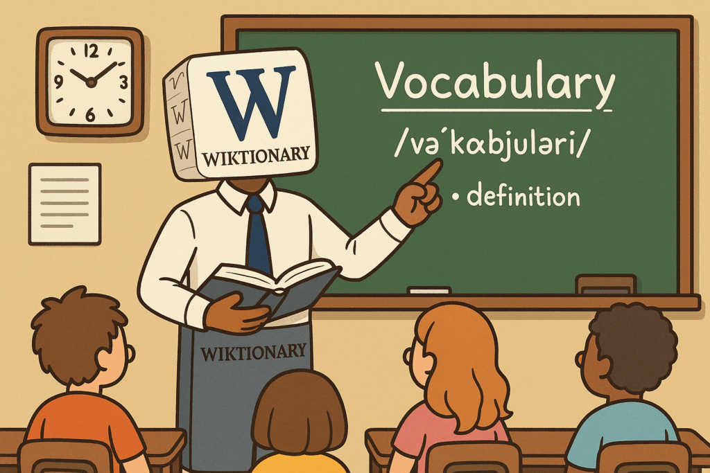 Wiktionary personalized as a teacher in a classroom