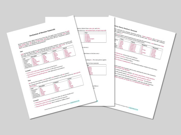 Numeral Declension Cheatsheet